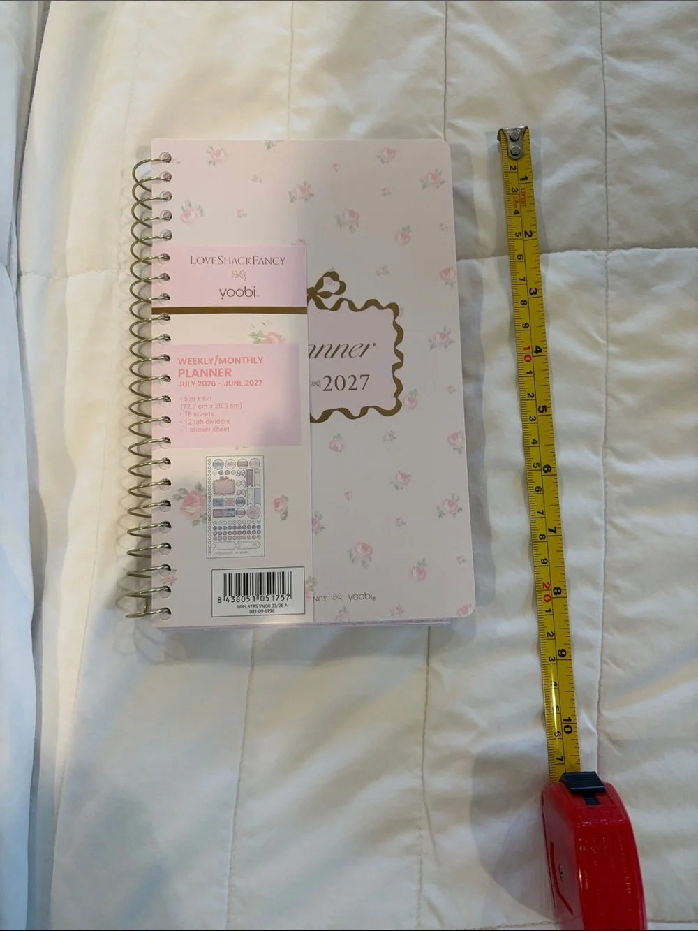 Target Love Shack Fancy Yoobi Pink Floral S Planner 2026-2027 with Gold Accents